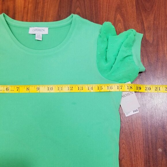 Ladies' Carmen Marc Valvo Top, Size S, Green Grass in color, NWT - Picture 9 of 11
